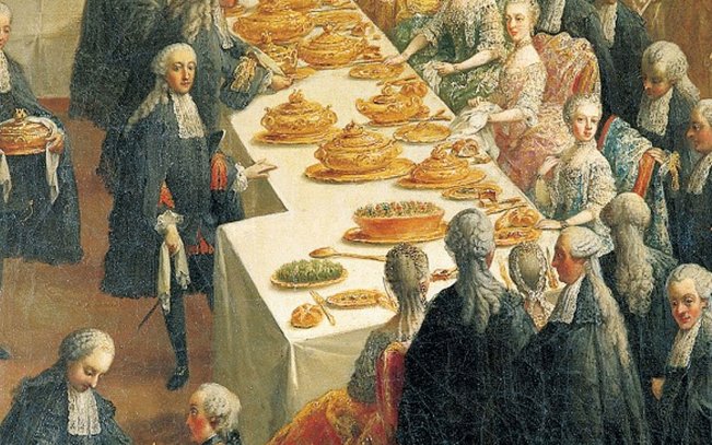 لوحة المحكمة في قصر شونبرون وعام 1760 ويظهر خبز كايزر